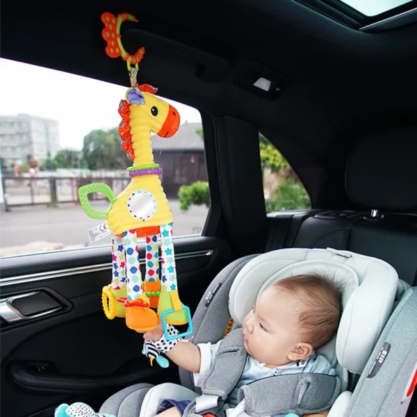 Soft Giraffe Zebra Animal Handbells Rattles Plush Infant Baby Development Handle Toys WIth Teether Baby Toy For Newborn Gifts - Image 2
