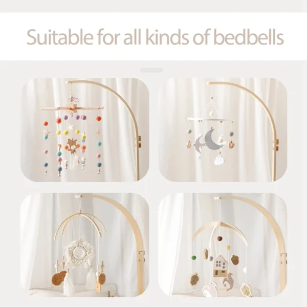 Baby Wooden Bed Bell Bend Bracket Mobile Hanging Rattles Toys Newborn Music Box Holder Bracket Infant Crib Toy Arm Bracket Gifts - Image 5