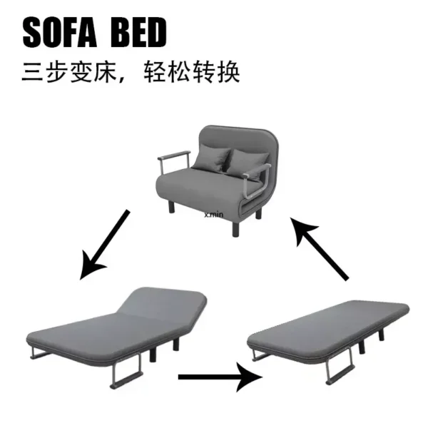 Luxury Grey Simple Folding Sofa Bed Apartment Small Family Simple Reclining Chair Single Folding Sofa Bed 2023 Dropshopping - Image 4