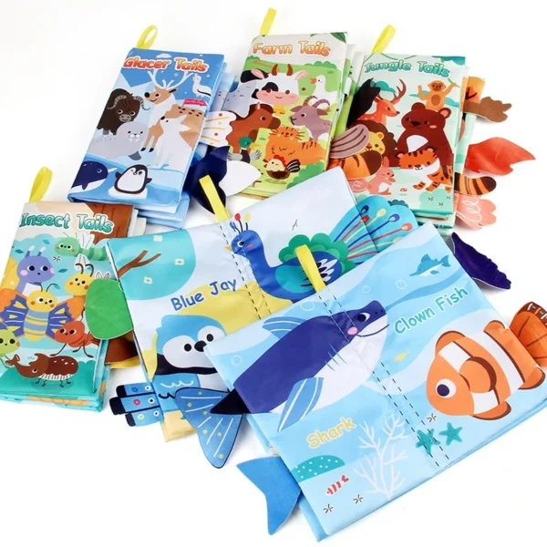 Baby Cloth Book Toys Cartoon Animals Tail Educational Ringed Paper Cloth Book Toys Enlightenment Baby Toys 0-12 Months Gifts - Image 3