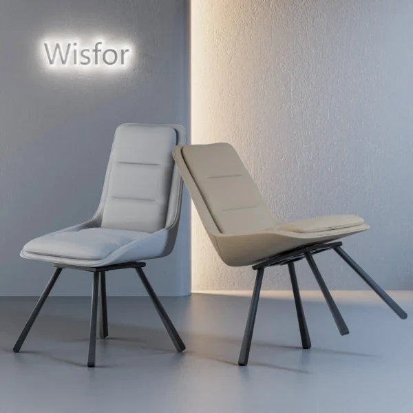 Set Of 2 360° Rotatable Upholstered Dining Room Chairs Leisure Kitchen Accent Chair High Back Design, Sponge Filling - Image 2