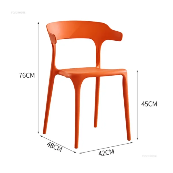 Simple Restaurant Kitchen Dining Chairs Nordic Living Room Bedroom Plastic Chair Modern Cloakroom Coffee Shop Back Armchairs G - Image 6