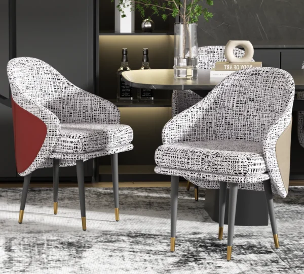 LUVODI 2PCS of Dining Chairs Modern Upholstered Kitchen Two Toned Sponge Padded Dining Room Chairs for Home,Restaurants - Image 3