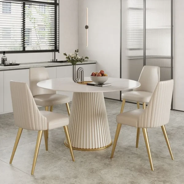 Small Apartmen Dining Table Round Center Nordic White Coffee Tables Chairs Organizer Muebles Living Room Furniture - Image 3