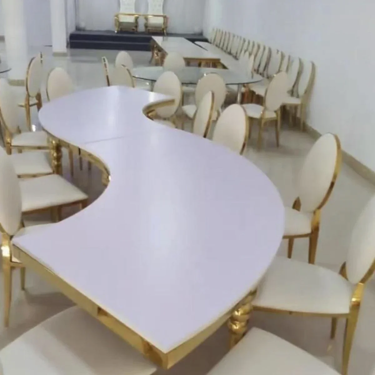 High Quality Hotel Events Dining Furniture Gold Metal Iron Event Chairs Stainless Steel Wedding Chair - Image 5