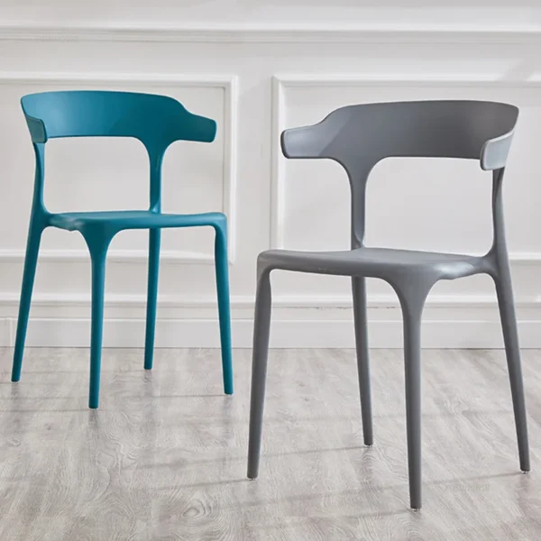 Simple Restaurant Kitchen Dining Chairs Nordic Living Room Bedroom Plastic Chair Modern Cloakroom Coffee Shop Back Armchairs G - Image 4