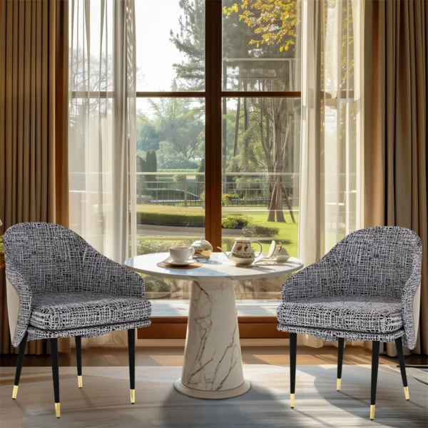LUVODI 2PCS of Dining Chairs Modern Upholstered Kitchen Two Toned Sponge Padded Dining Room Chairs for Home,Restaurants - Image 2
