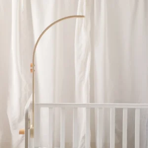 Baby Wooden Bed Bell Bend Bracket Mobile Hanging Rattles Toys Newborn Music Box Holder Bracket Infant Crib Toy Arm Bracket Gifts