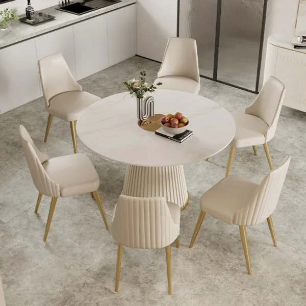 Small Apartmen Dining Table Round Center Nordic White Coffee Tables Chairs Organizer Muebles Living Room Furniture - Image 2