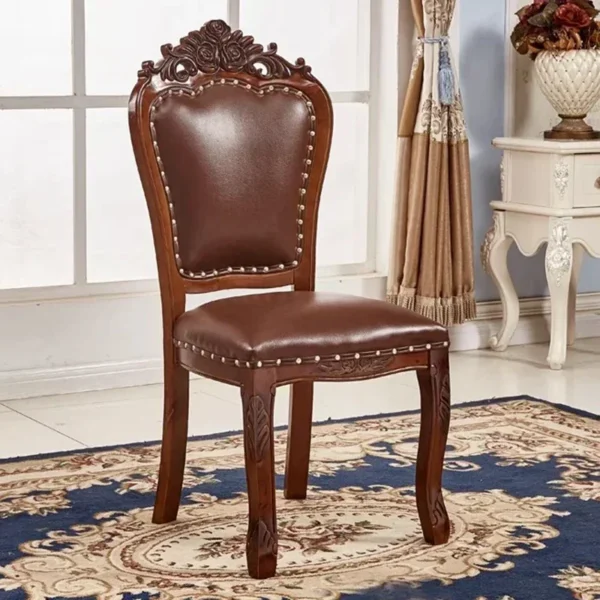 Living Room Vintage Dining Chairs Kitchen Accent Restaurant Wooden Chair Waiting Luxury Sillas Para Comedor Home Furniture - Image 2