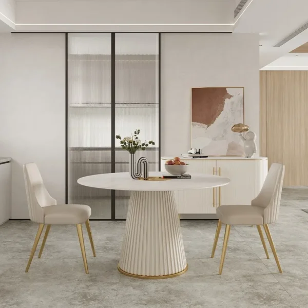Small Apartmen Dining Table Round Center Nordic White Coffee Tables Chairs Organizer Muebles Living Room Furniture - Image 4