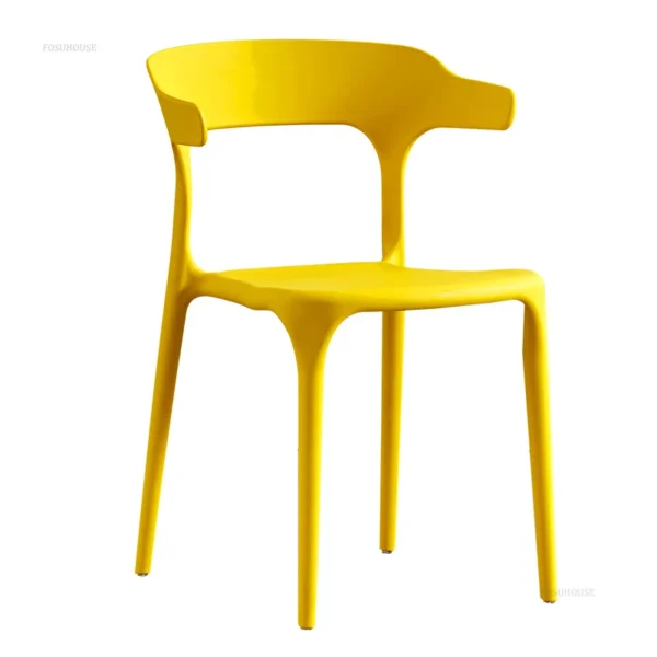 Simple Restaurant Kitchen Dining Chairs Nordic Living Room Bedroom Plastic Chair Modern Cloakroom Coffee Shop Back Armchairs G - Image 5
