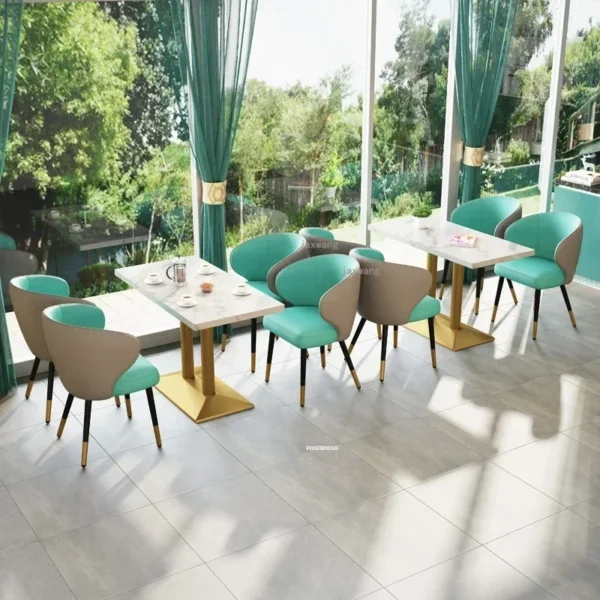 Nordic Dining Room Sets Modern Kitchen Furniture Table and chair Combination Light Luxury Dining Table Set Backrest Dining Chair - Image 3
