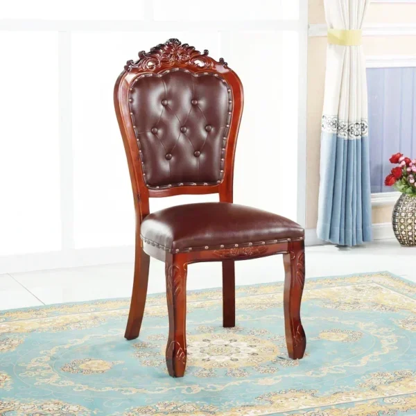 Living Room Vintage Dining Chairs Kitchen Accent Restaurant Wooden Chair Waiting Luxury Sillas Para Comedor Home Furniture - Image 3
