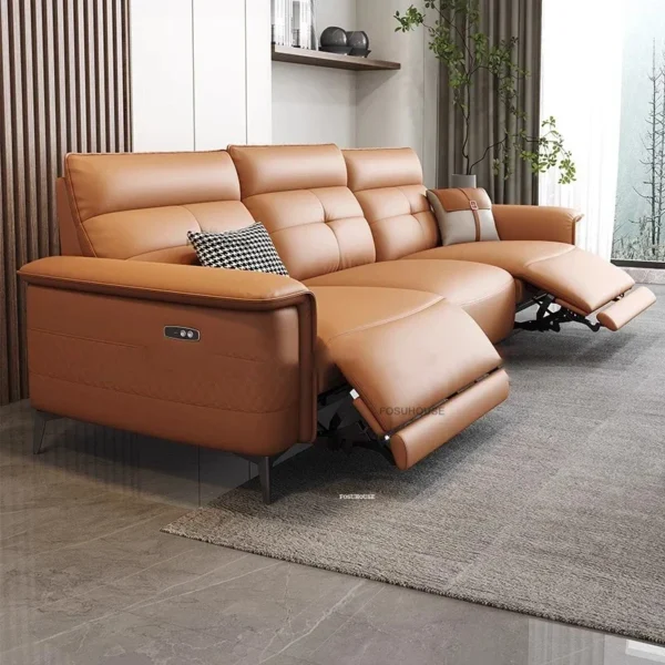 Luxury Electric Function Sofa Bed Modern Leather Living Room Sofas Italian Living Room Furniture Home Back Armrest Sofa Recliner - Image 2