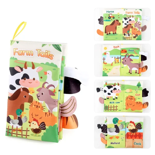 Baby Cloth Book Toys Cartoon Animals Tail Educational Ringed Paper Cloth Book Toys Enlightenment Baby Toys 0-12 Months Gifts - Image 6