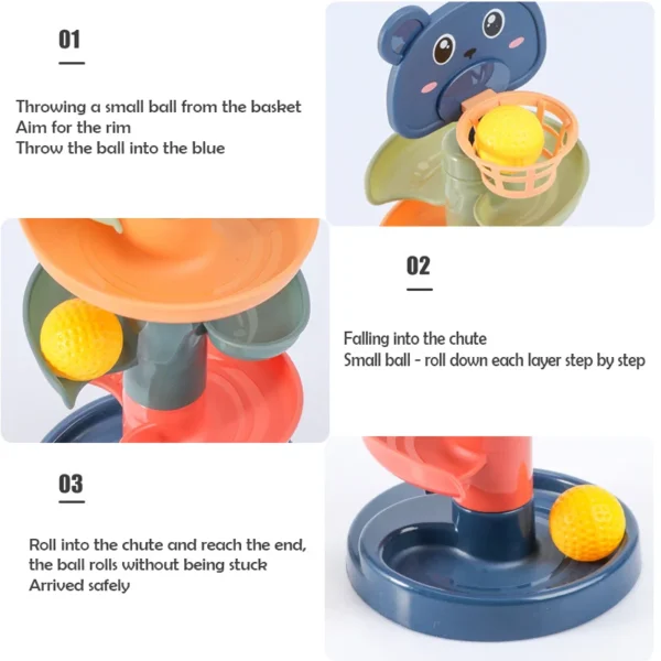 Baby Toys Rolling Ball Pile Tower Early Educational Toy For Babies Rotating Track Educational Baby Gift Stacking Toy For Kids - Image 5