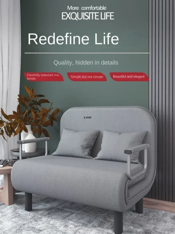 Luxury Grey Simple Folding Sofa Bed Apartment Small Family Simple Reclining Chair Single Folding Sofa Bed 2023 Dropshopping - Image 6